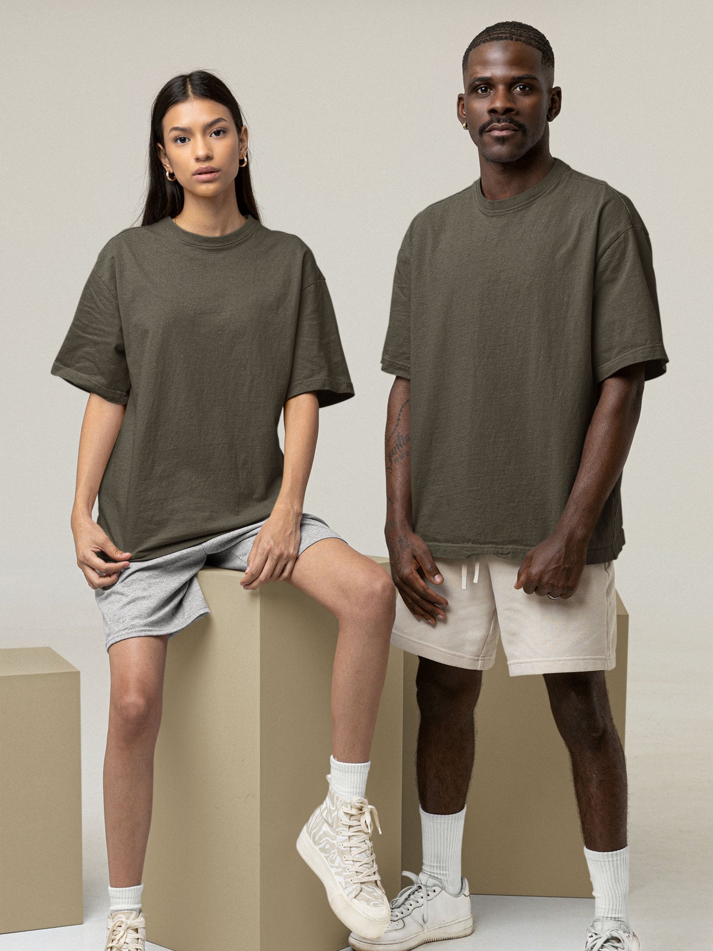 Customised Unisex Oversized T-Shirt | Olive