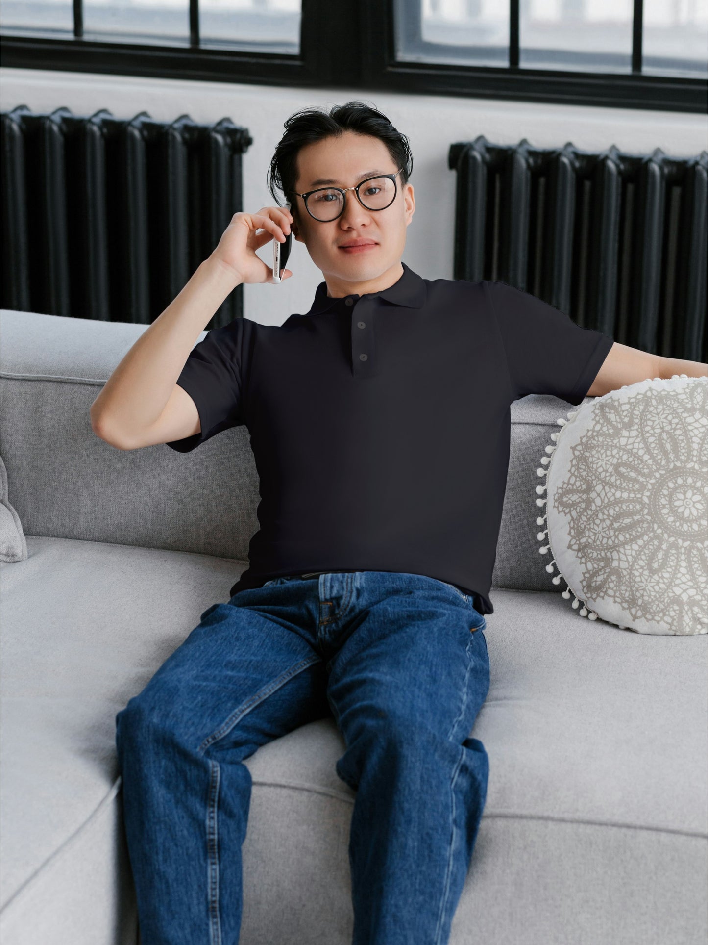 Customised Cotton Polo | Black