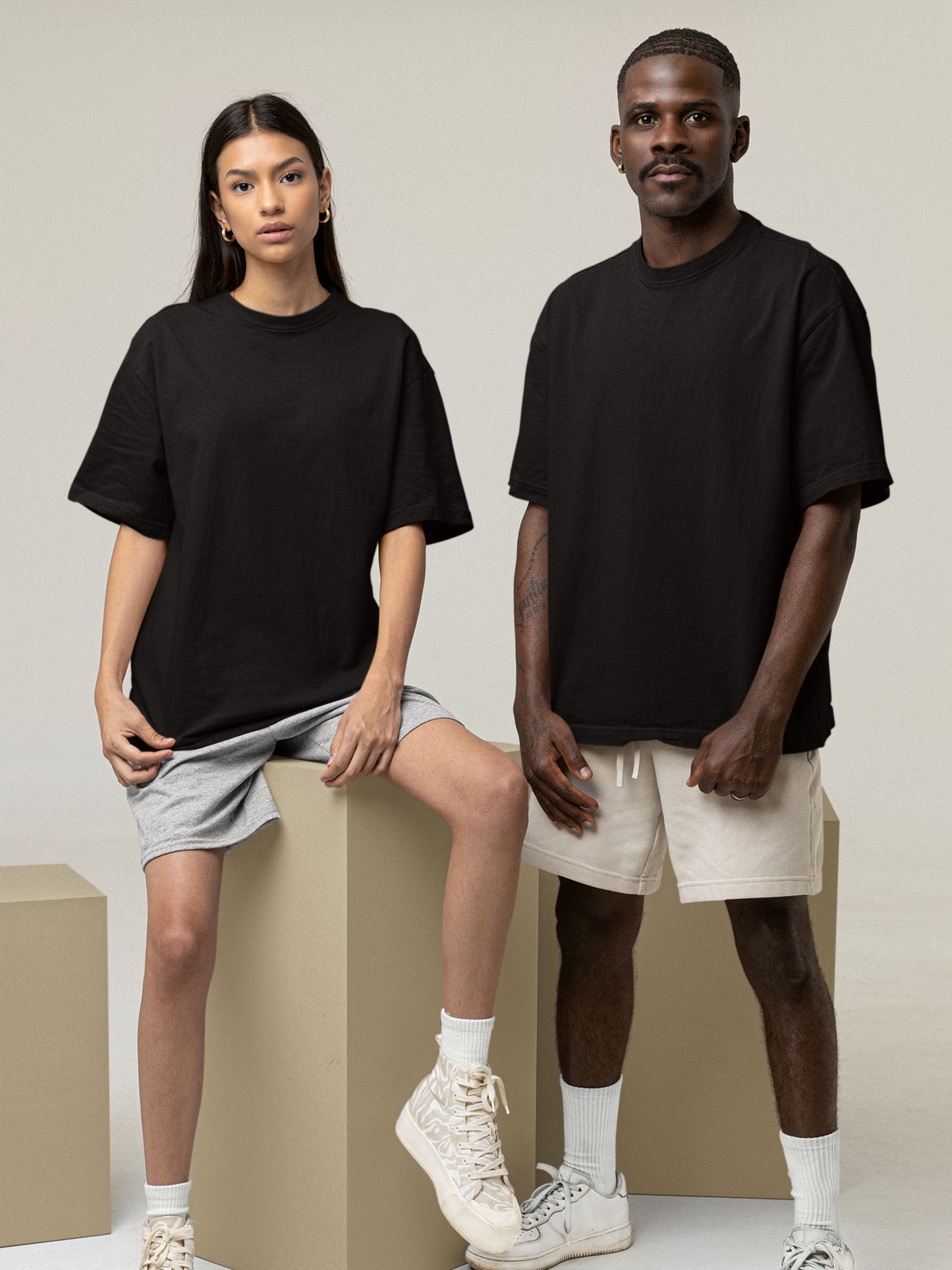 Customised Unisex Oversized T-Shirt | Black