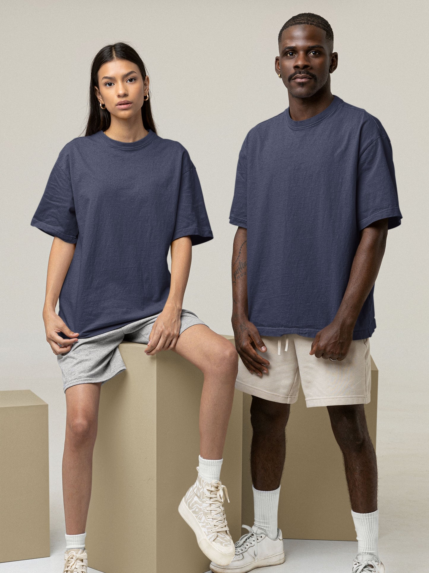 Customised Unisex Oversized T-Shirt | Navy