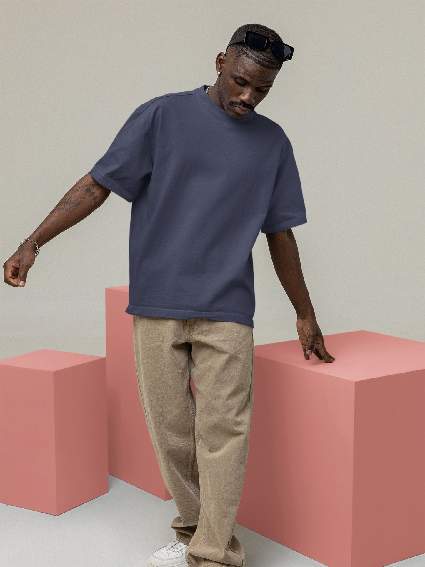 Customised Unisex Oversized T-Shirt | Navy