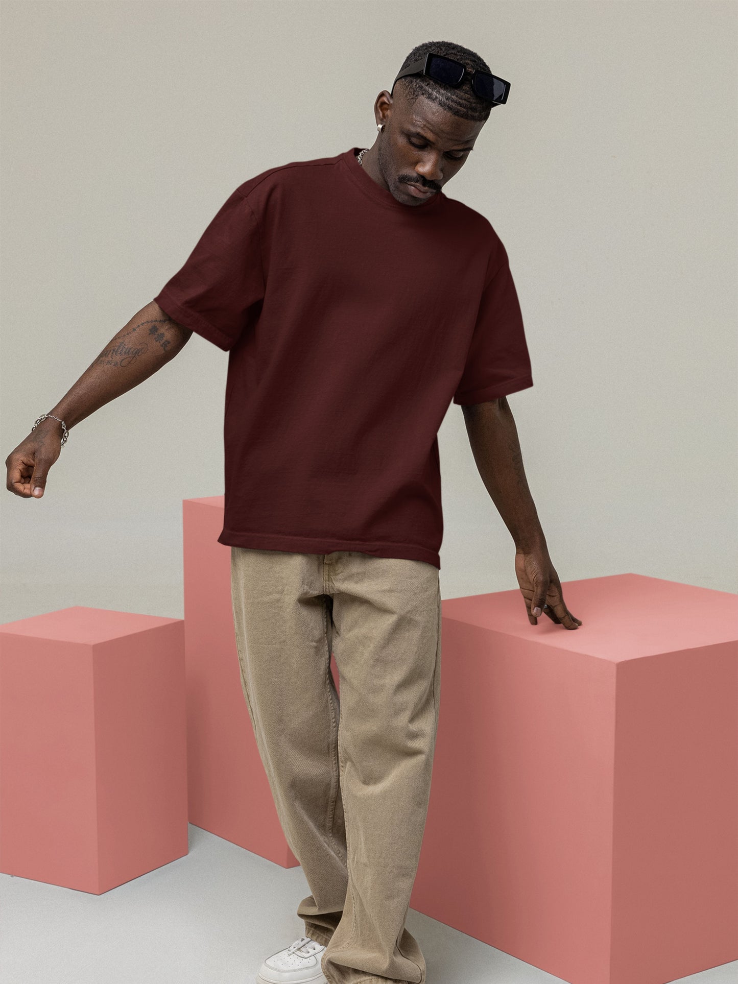 Customised Unisex Oversized T-Shirt | Maroon