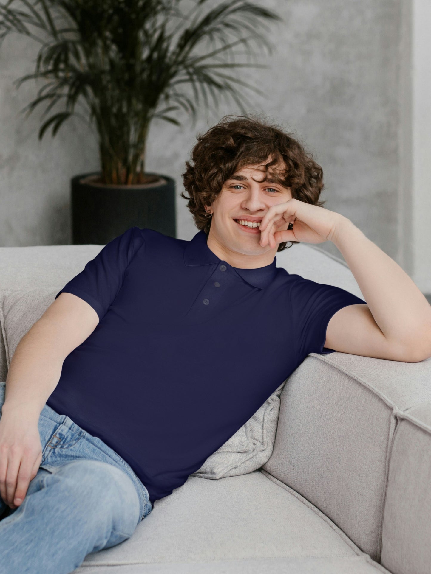 Customised Cotton Polo | Navy