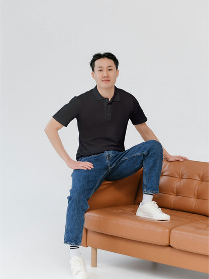 Customised Cotton Polo | Black