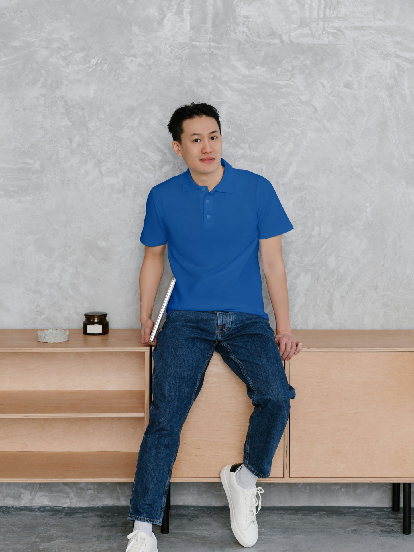 Customised Cotton Polo | Blue