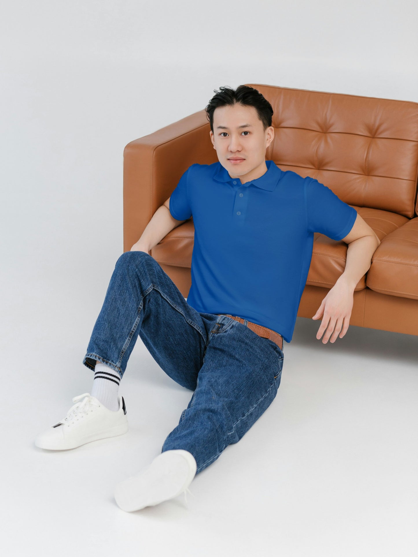 Customised Cotton Polo | Blue