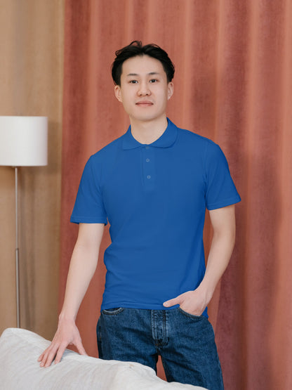 Customised Cotton Polo | Blue