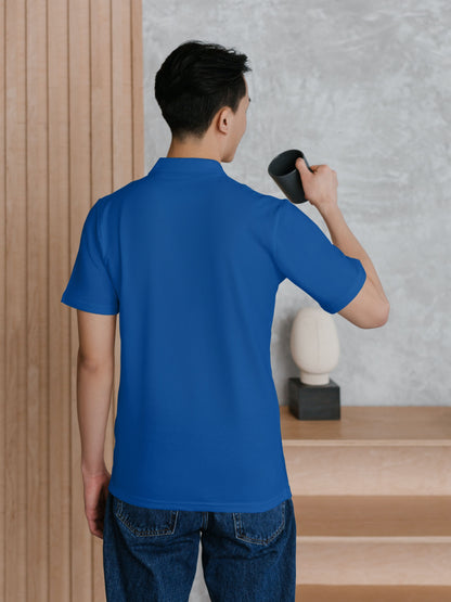Customised Cotton Polo | Blue