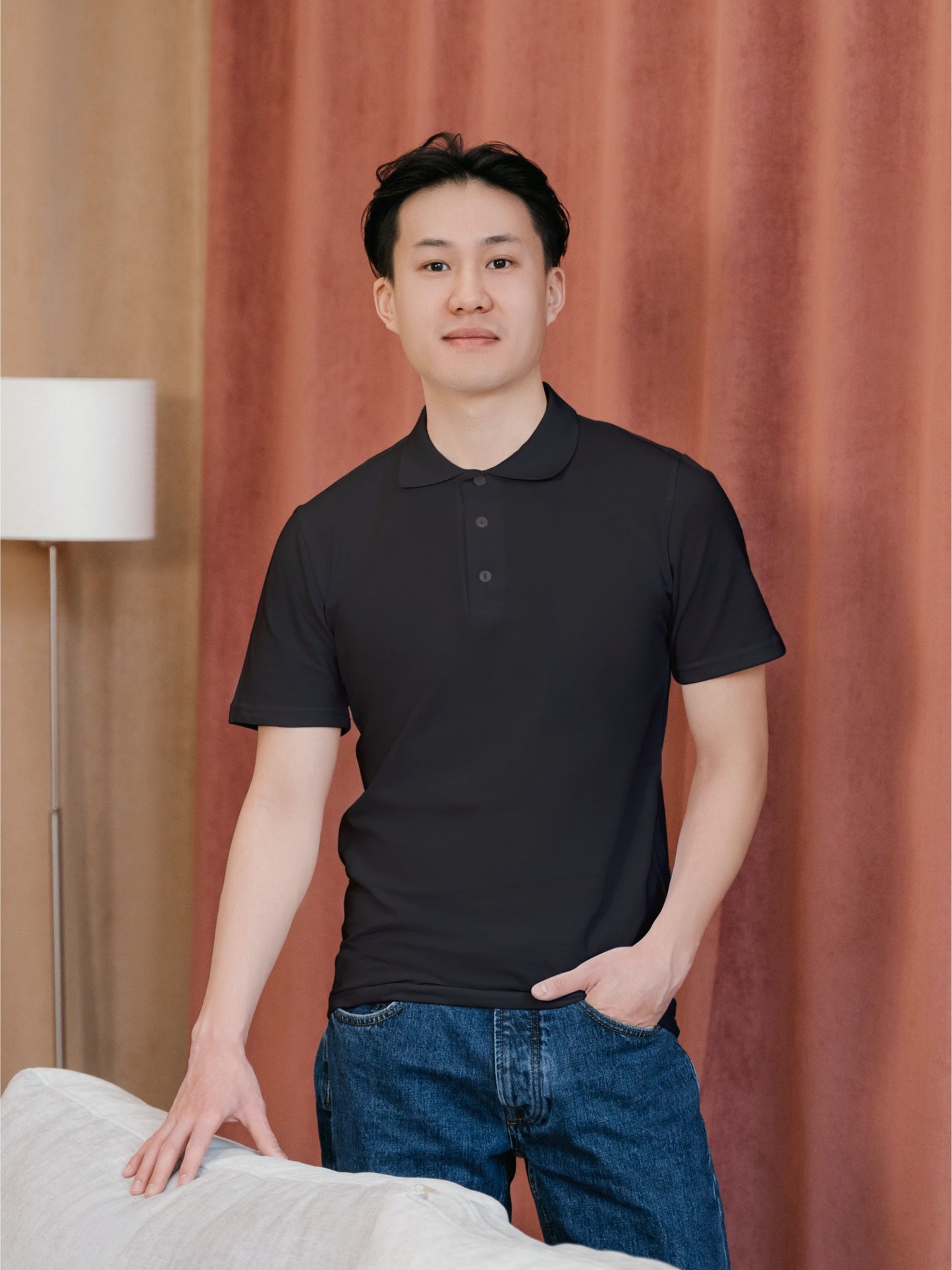 Customised Cotton Polo | Black