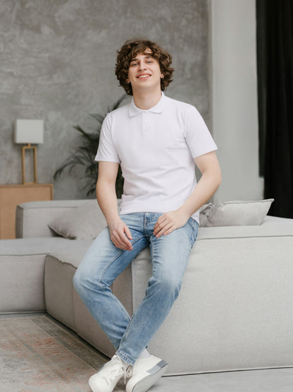 Customised Cotton Polo | White