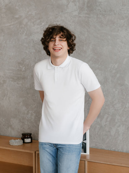 Customised Cotton Polo | White